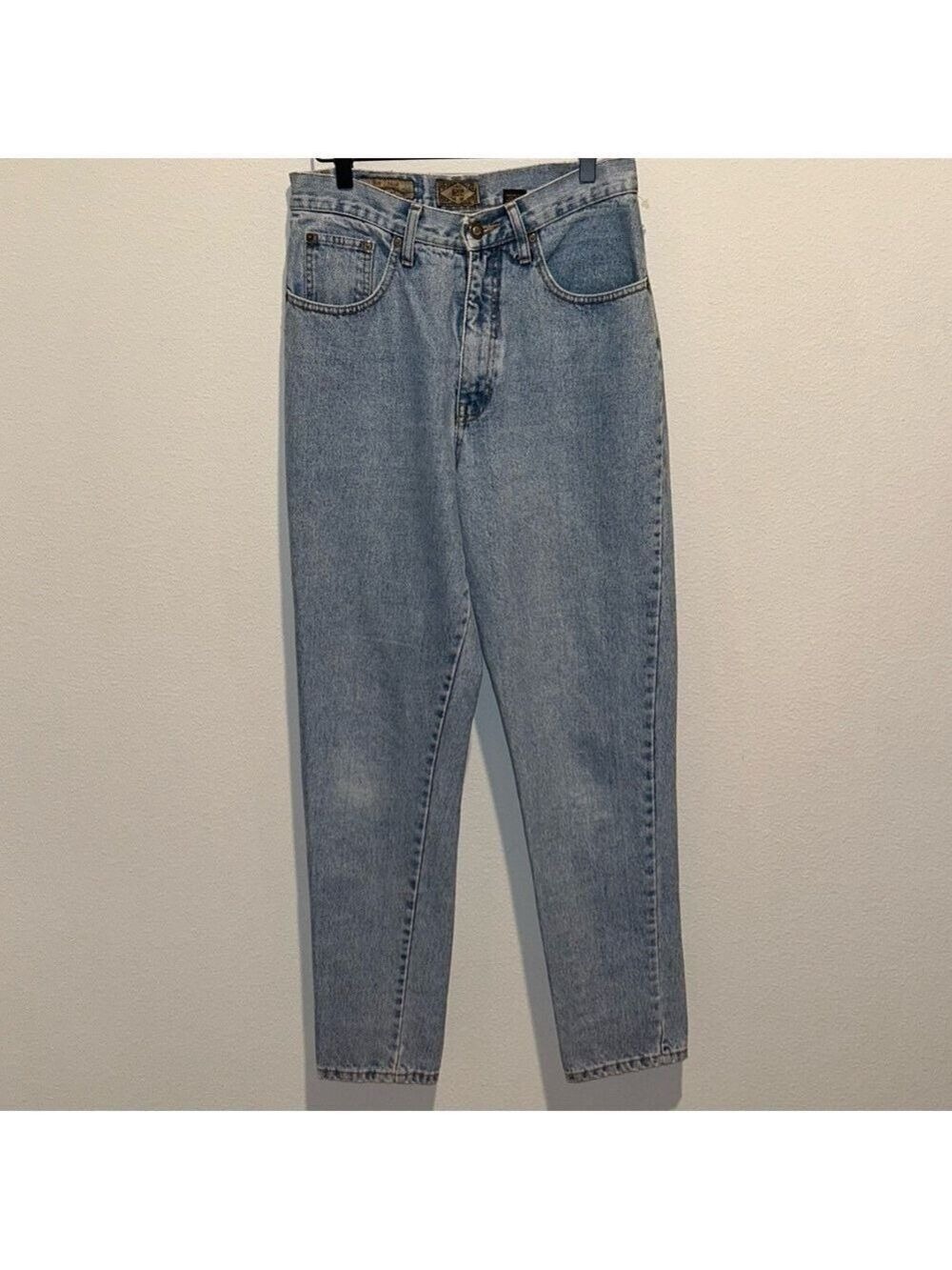 Vintage 90s Express Women’s Blue Jeans - High Rise, Slim Fit, Tapered Leg